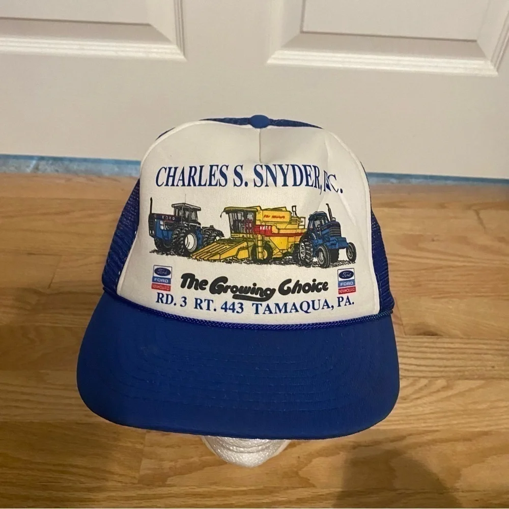 Vintage Ford Corvallis New Holland SnapBack Mesh Trucker Hat Growing Choice